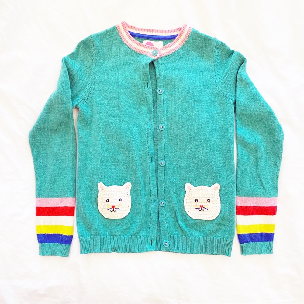 Mini Boden cardigan, kitten pockets, size 11-12